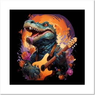 Alligator Playing Guitar Posters and Art